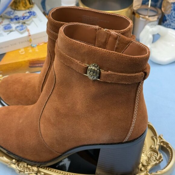 🆕 KURT GEIGER LONDON 🧿 NIB Shoreditch Block Ankle Boot, Tan Suede Sz39 US 8.5 - Picture 10 of 16